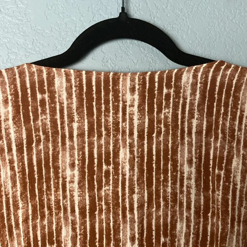 Final Touch Tied Blouse ~ Small ~ Brown and White - Picture 8 of 10